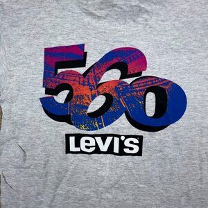 VTG Levi’s USA Medium Gray T Shirt 560 Graphic 90’s Short Sleeve Crew Neck